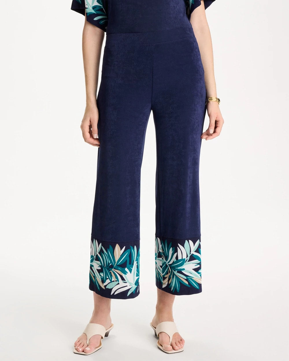 Travelers™ Palm Border Crop Pant Kings Navy - Chico's