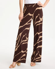 Travelers™ Zebra Knit Wide-Leg Pants Cocoa Bean - Chico's