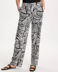 Geo Pull-On Wide-Leg Linen Pants Alabaster - Chico's