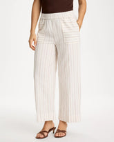 Pinstriped Linen-Cotton Crop Pant Natural - Chico's
