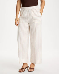 Pinstriped Linen-Cotton Crop Pant Natural - Chico's