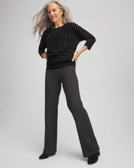 Petite Juliet Wide Full-Length Ponte Pants Graphite Heather Gray - Chico's