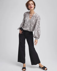 Belted Twill Utility Cropped Pants Black - Chico's