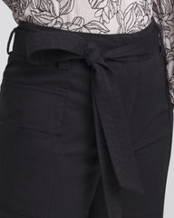 Belted Twill Utility Cropped Pants Black - Chico's
