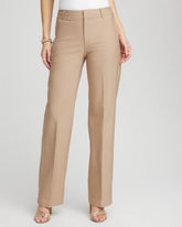Petite Cotton Straight-Leg Trousers Cattail Brown - Chico's