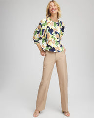 Petite Cotton Straight-Leg Trousers Cattail Brown - Chico's