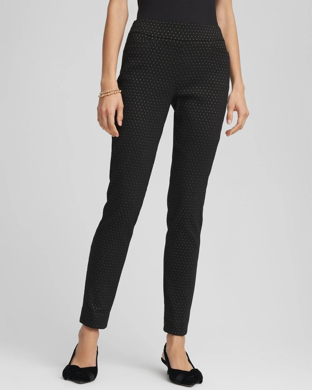 Brigitte™ Slim Ankle Jacquard Pants Black - Chico's