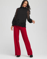 Emme Wide-Leg Trouser Ponte Pants Carmine Red - Chico's