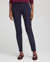 Pinstriped Brigitte™ Slim Pull-On Ankle Pants Passport Blue - Chico's