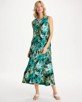 Palm Printed Knit Maxi Dress Topanga Green - Chico's