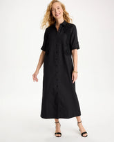 Embellished Linen-Cotton Shirtdress Black - Chico's
