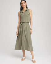 Travelers™ Knit Sleeveless Shirtdress Dusty Olive - Chico's