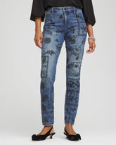 Mixed-Media Girlfriend Slim Ankle Jeans Emilia Indigo - Chico's