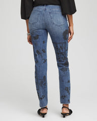 Mixed-Media Girlfriend Slim Ankle Jeans Emilia Indigo - Chico's