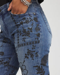 Mixed-Media Girlfriend Slim Ankle Jeans Emilia Indigo - Chico's