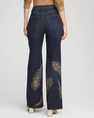 Embellished High-Rise Wide-Leg Jeans Marconi Indigo - Chico's