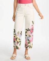 Printed Pull-On Wide Crop Jeans Sea Salt - Chico's