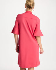 Knit Flounce Sleeve Dress Hot Honeysuckle - Chico's