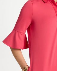Knit Flounce Sleeve Dress Hot Honeysuckle - Chico's