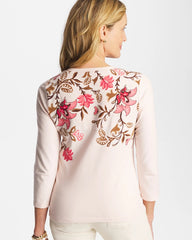 Stretch-Cotton 3/4 Sleeve Perfect Tee Siesta Rose - Chico's