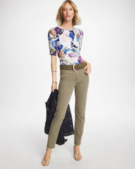 Geo Blur Ruched Sleeve Tee Passport Blue - Chico's
