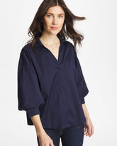 Poplin Billow Sleeve Blouse Passport Blue - Chico's