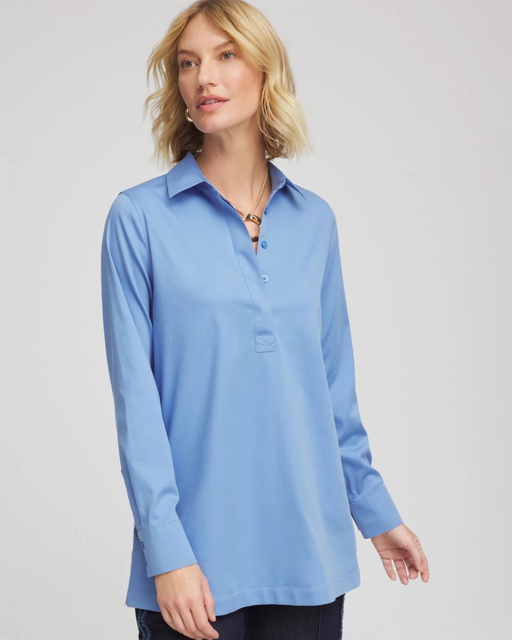 No Iron™ Stretch Tunic Tidal Blue - Chico's