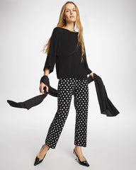 Matte Jersey Bubble Hem Top Black - Chico's