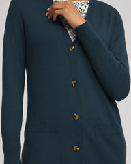 Ella Pocketed Cardigan Sweater Teal Shadow - Chico's