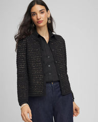 Shine Cropped Cardigan Black - Chico's