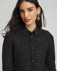 Shine Cropped Cardigan Black - Chico's