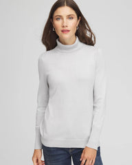 Metallic Turtleneck Pullover Sweaters Silver Glitter - Chico's