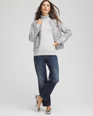 Metallic Turtleneck Pullover Sweaters Silver Glitter - Chico's