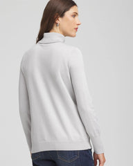 Metallic Turtleneck Pullover Sweaters Silver Glitter - Chico's