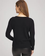 Embellished Cashmere Pullover Sweater Black - Chico's