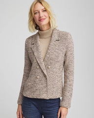 Double Breasted Tweed Blazer Smokey Taupe - Chico's