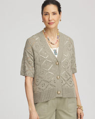 Short Button-down Cardigan Washed Sage - Chico's