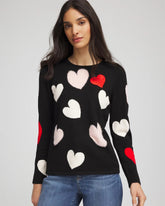 V-Day Multi-Heart Pullover Black - Chico's