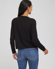 V-Day Embroidered Crewneck Cardigan Black - Chico's