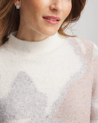 Bloom Metallic Intarsia Pullover Sweater Birch Bark - Chico's