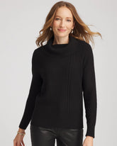 Ribbed Cowlneck Sweater Black - Chico's