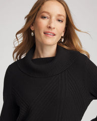 Ribbed Cowlneck Sweater Black - Chico's