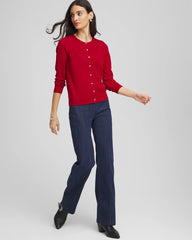 Crewneck Cardigan Carmine Red - Chico's