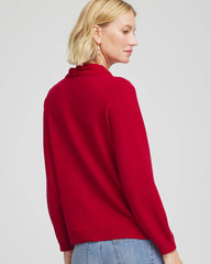 Bow-Detailed Sweater Carmine Red - Chico's