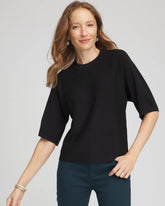 Dolman Sleeve Crew Neck Pullover Sweater Black - Chico's
