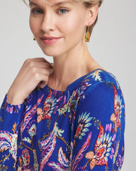 Ella Boatneck Printed Pullover Sweater Cobalt Stone - Chico's