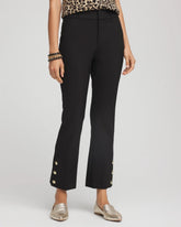 Bi-Stretch Flared Button-Hem Cropped Pants Black - Chico's