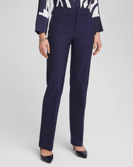 Cotton Straight-Leg Trousers Passport Blue - Chico's