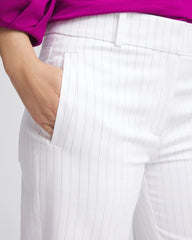 Striped Straight-Leg Cropped Pants Alabaster - Chico's