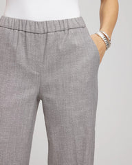 Shimmer Straight Tapered Ankle Pants Silver - Chico's